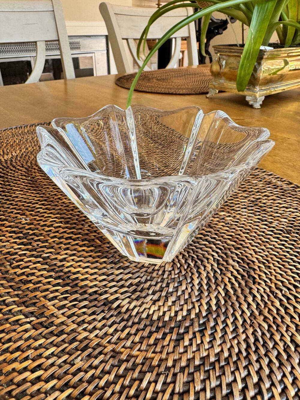 Vintage Orrefors Swedish Crystal Lars Hellsten Signed by Ohrstrom Orion Bowl
